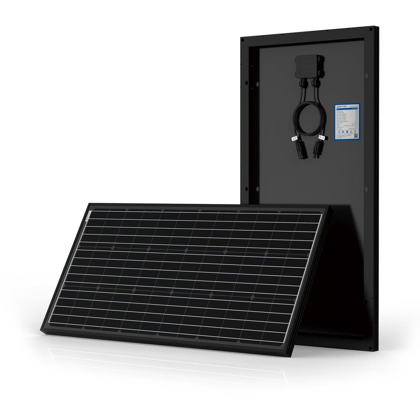 ACOPOWER 100W Black Mono Solar Panel, 12V