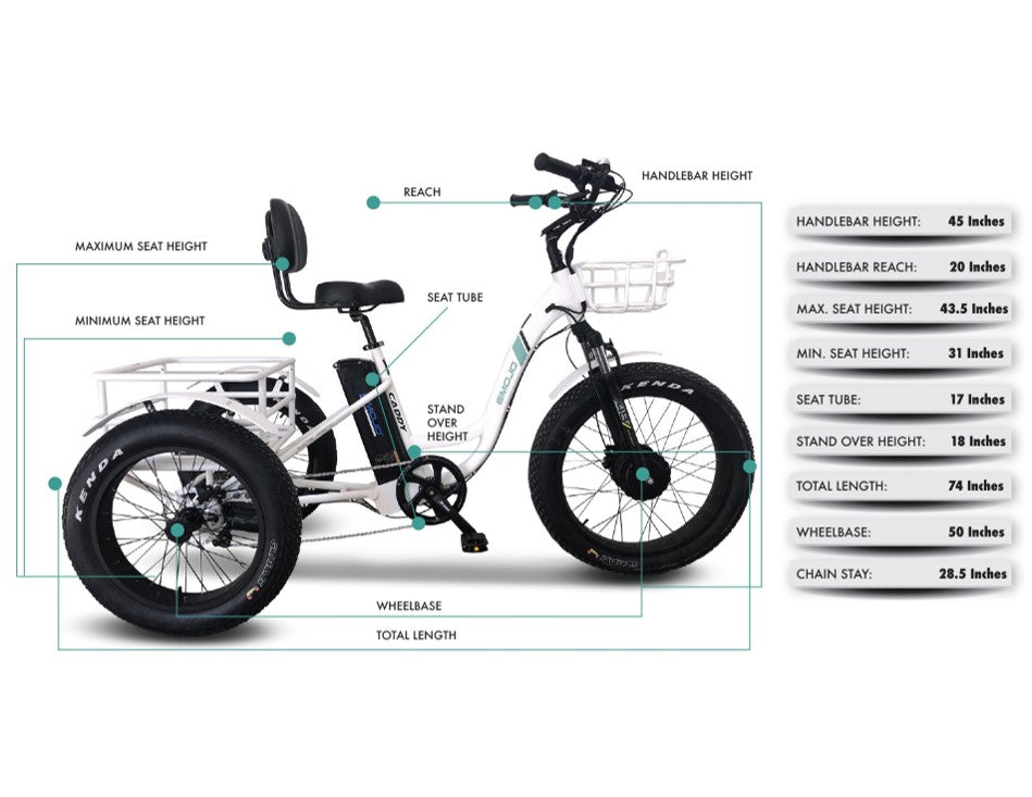 Three Wheel Electric Bike Emojo Caddy PRO