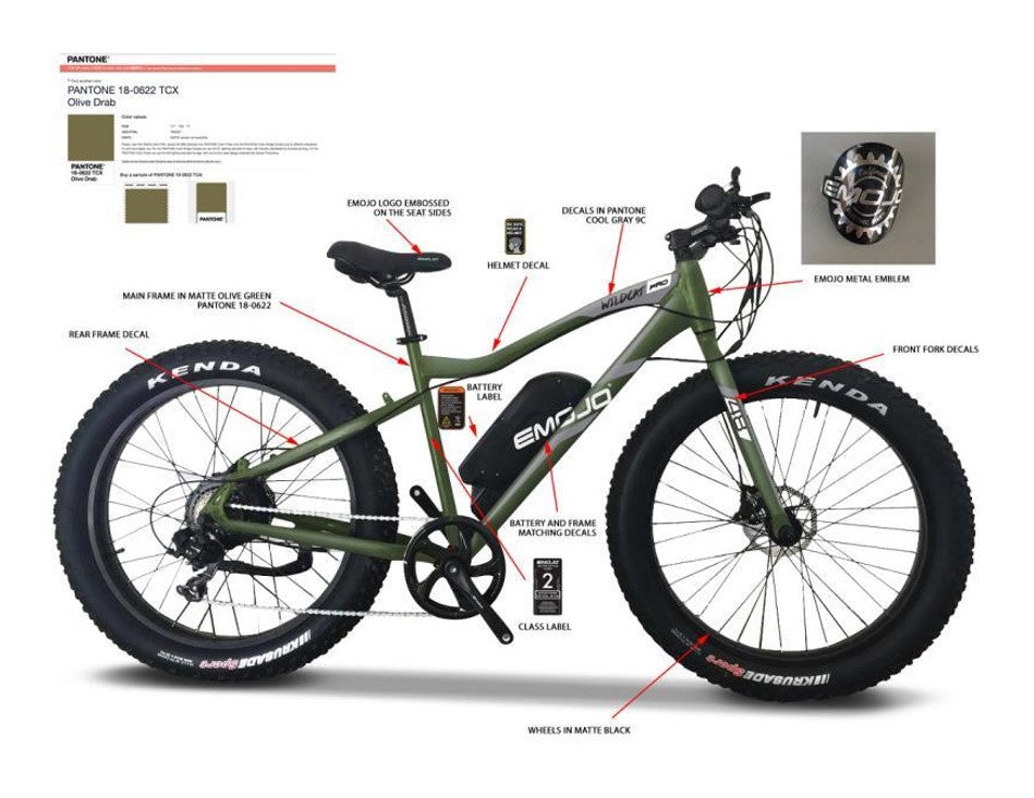 EMOJO Wildcat PRO 750W Fat Tire Electric Mountain Bike with Hydraulic Brakes