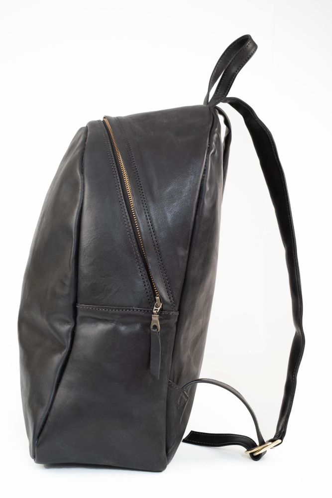 Coco | Unisex Black Leather Backpack