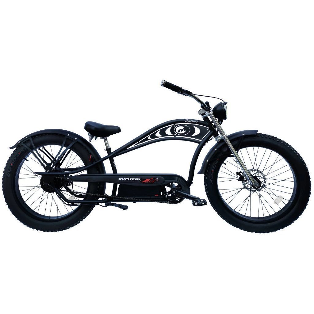 Micargi Cyclone 500W 48V Chopper Style Fat Tire Cruiser Electric Bike Full Package