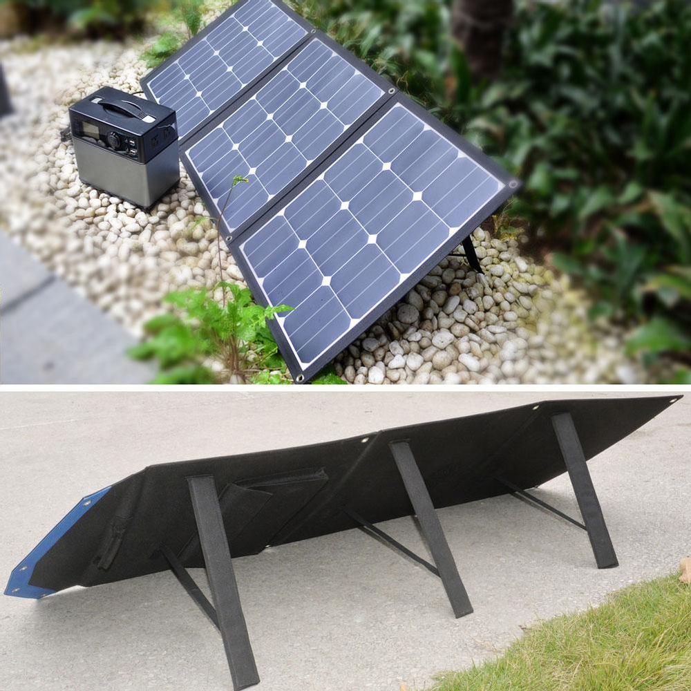 ACOPOWER LTK 120W Foldable Solar Kit Suitcase with 10A Charge Controller